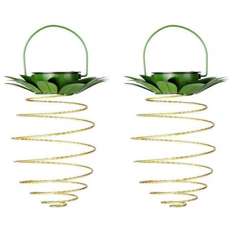 Lanterne solaire en fer forgé lumière ananas led fil de cuivre guirlande lumineuse extérieure étanche décoration de jardin suspension (1/4)