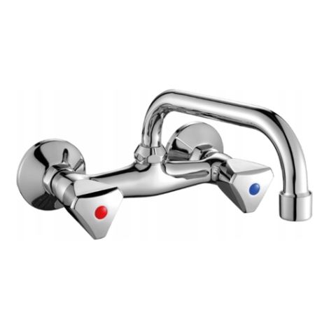 Grifo para lavabo de pared de doble palanca cromado NORM