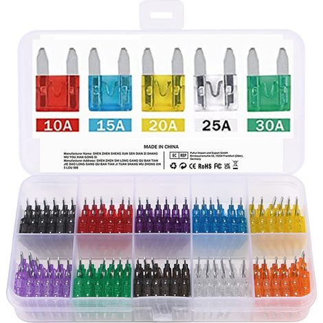 TrAdE Shop Traesio - Fusibili Assortiti 100 Pz Lamellari Per Auto E Moto Barca Kit Mini Fusibbili - (1/5)