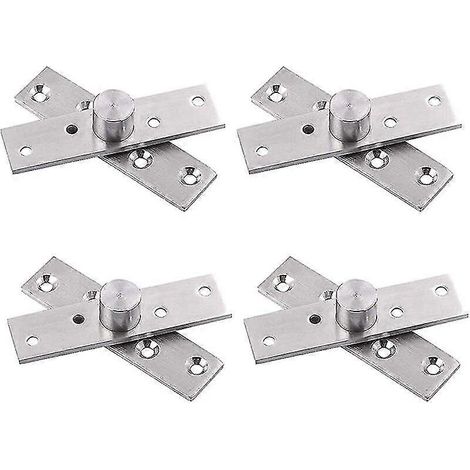 Charnière pivotante invisible à rotation à 360° pour porte (lot de 4), en acier inoxydable épais, compatible avec les portes supérieures et inférieures en bois, les placards et les combles. (1/5)