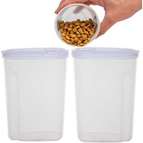 2 x 3L Airtight Kitchen Cereal Storage Containers For Dry Food