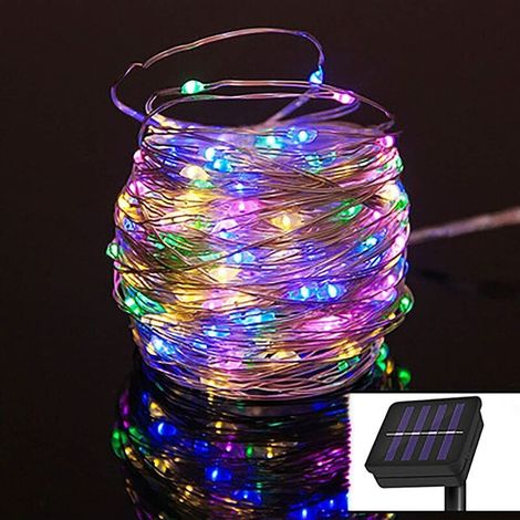 Lampe Solaire en Fil de Cuivre 200 Lumières Couleur 20m (1/4)