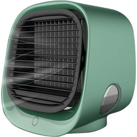 Tragbarer Luftkühler, Mini-Luftbefeuchter (3 Geschwindigkeitsstufen), USB-Tischventilator, Klimaanlage für das Homeoffice (grün) (1/5)
