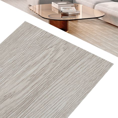 Randaco Pavimento vinilico in PVC autoadesivo rovere bianco, 7 listoni, 1 m², per camera da letto, soggiorno, corridoio