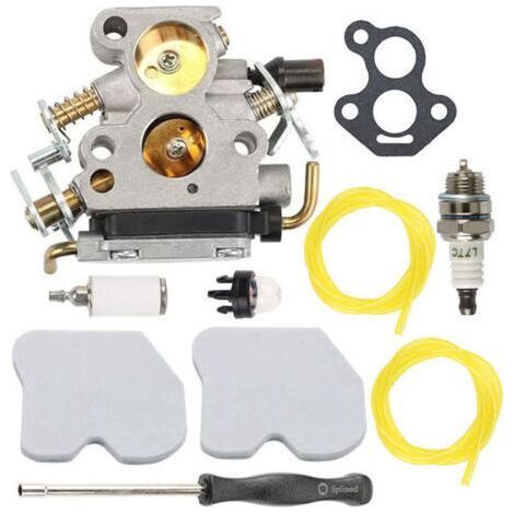 Kit carburateur Husqvarna 235, 236E, 240E pour tronçonneuse Zama C1T-W33, CS2234, GZ380, comprend des joints, des bougies d'allumage, des conduites de carburant et d'autres accessoires. (1/4)