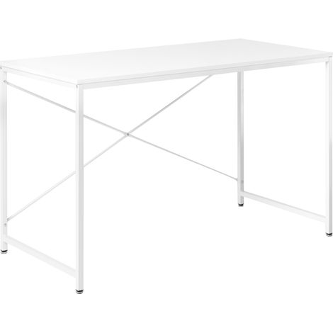 Escritorio para oficina patas y estructura de hierro con recubrimiento en polvo tablero de MDF industrial blanco Andaste