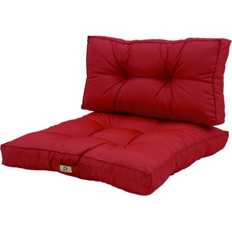Coussins pour salon de jardin capitonné 60x60cm rouge
