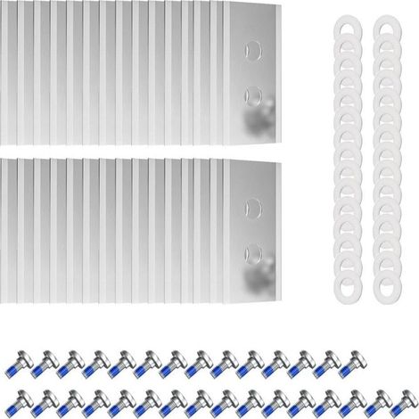 Lame Tondeuse Robot - Acier Inoxydable 3,5 x 1,8 x 0,06 cm - Compatible Mammotion Luba Yuka - Lot de 30 Pièces avec Vis et Rondelles (1/5)