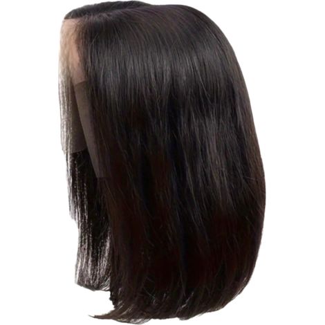 Perruque bob lisse de 30 cm avec bordure en dentelle haute définition, densité 250 %, pré-épilée et pré-coupée, perruque en cheveux humains véritables sans colle, adaptée aux femmes - facile à coiffer (1/5)