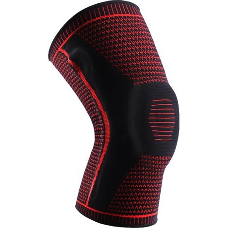 Rodilleras, soporte de compresión, diseño ligero, rojo, talla L (1/2)