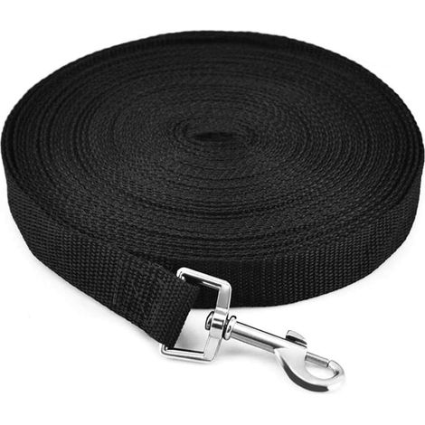 Laisse de Dressage pour Chien 30M Laisse Longue pour Chien Poignée Rembourée en Nylon, Longue Sangle pour Chiens Chats Animal de Compagnie Promenade Arrimage Jogging (Noir) (1/5)