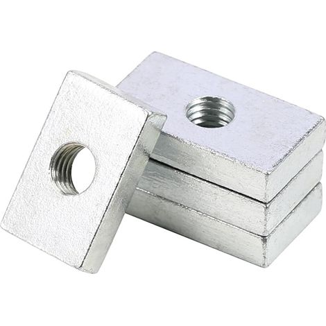 Écrou rectangulaire, acier au carbone galvanisé, profilé carré en (1/4)