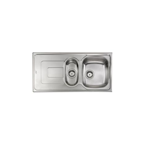 Lavello PIZZICA 100x50 2 vasche destre+ gocciolatoio ACCIAIO INOX (1/5)