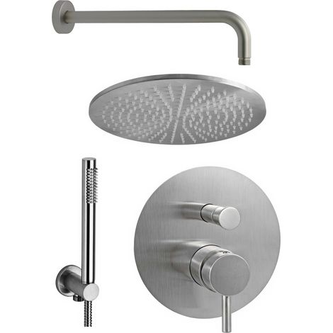 Kit doccia completo steel looking Paffoni Light KITLIG015ST