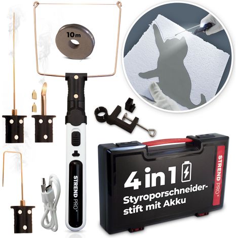 Stift Strend Pro, Styroporschneider, 2000 mAh, USB-Ladefunktion, mit Zubehör (1/5)