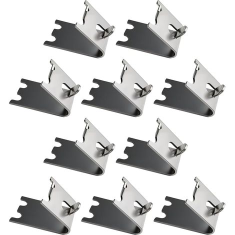 10 clips cuadrados de acero inoxidable para refrigerador, estantes de refrigerador con clip, soportes de estantes de congelador de acero inoxidable 304 duraderos de 1,5 mm de grosor para refrigerador (1/4)