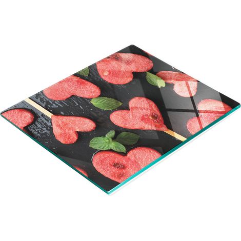 Tabla de cocina de vidrio templado con gr谩fico decorativo de coraz贸n de sand铆a 60x52 cm (1/5)