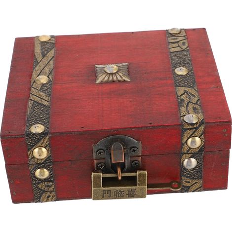 Boîte à Bijoux Bois Rétro Coffret De Rangement Carré Boîte De Stockage Pratique Pour Articles Divers (1/5)