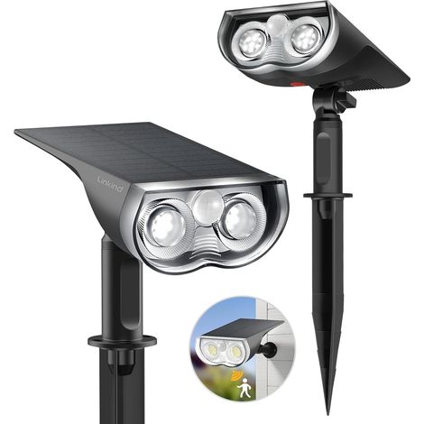 Lampe Solaire Exterieur Detecteur de Mouvement, Spot Solaire Exterieur Puissante 800lm, Luminaire Blanc Froid, Eclairage pour Jardin Allée Chemin (1/5)