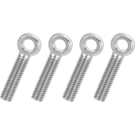 4 Pcs Boulon à Œil M6x30mm Boulon à Œillet de Levage pour Balancement d'Épaule, Vis Filetage Complet en Acier Inoxydable 304, Filetage Métrique Trou Coulissant, Couleur Argentée (1/5)