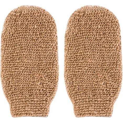 pair Gants de bain - Haute Qualité - Beige - Exfoliants - Réutilisables - Pour Salle de Bain (1/4)