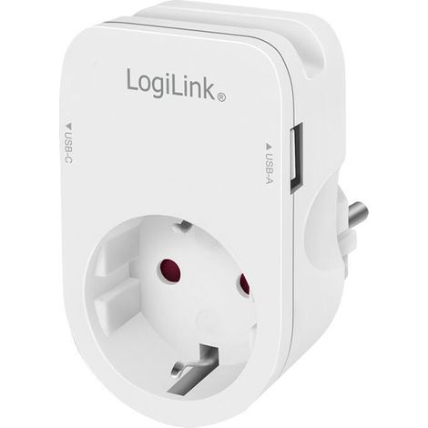 Adaptador de cargador LogiLink USB-C USB-A Soporte para teléfono de viaje (1/4)