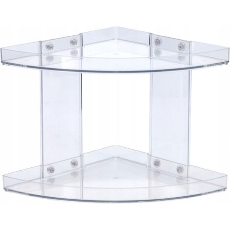 Organizador de esquina de plástico para cosméticos, transparente, 20,5 x 20 cm, 1 unidad.