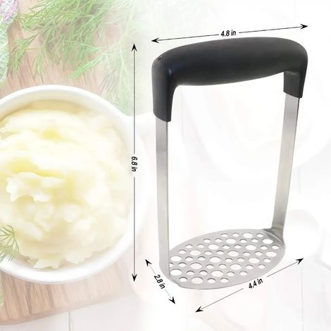 Presse-purée en acier inoxydable, outil pour écraser les pommes de terre, presse-purée manuel ménager, outil de cuisine pour écraser les patates douces. (1/5)