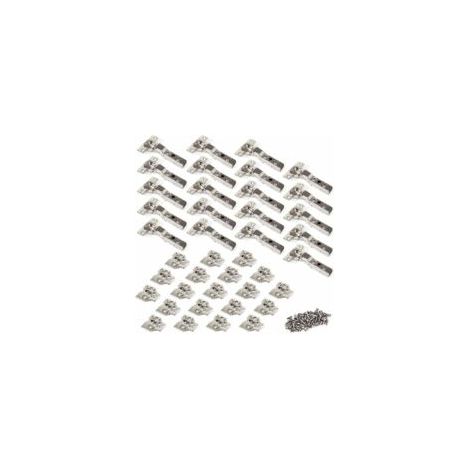 Halbüberlappende Scharniere (35 mm) mit 105° Öffnungswinkel und Soft-Close-Funktion für Küchenschranktüren, 20er-Packung – Silber – Crezuo