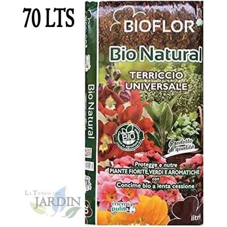 Terriccio per Rinvaso Piante Verdi e Fiorite 70 L Bioflor - Stimola la Crescita e Facilita l'enrooting (1/2)