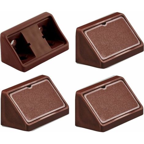 4x équerre d'assemblage double marron foncé raccord universel plastique taquet équerres ferrure (1/2)