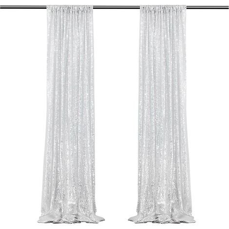 Lot de 2 rideaux à paillettes en arrière-plan, décoration pour mariage, anniversaire ou fête, fond photographique (1/5)