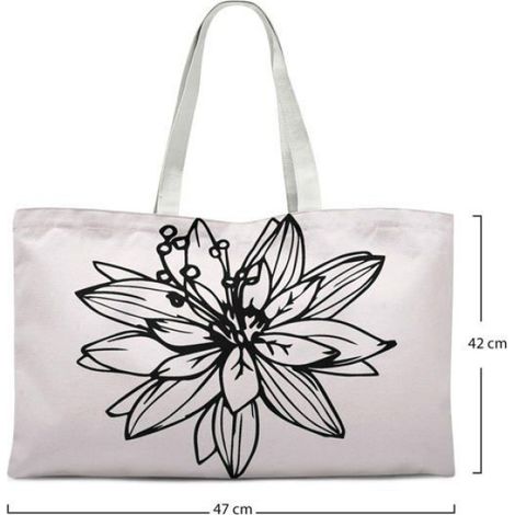 Sac shopping coton Bonamaison noir - tote bag réutilisable 47 x 42 cm (1/4)