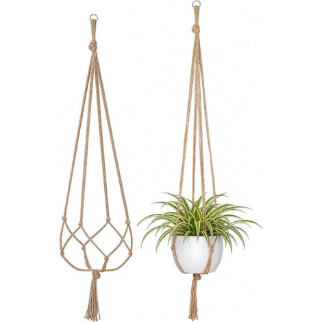 Pots de Fleurs à Suspendre pour Balcon et intérieur, jardinière Murale avec macramé, Suspension Plante décorative, Pot de Fleur Suspendu extérieur Jardin, Jardiniere Balcon (1/5)