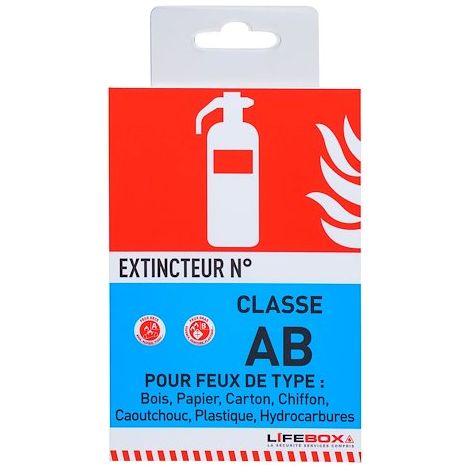 Panneau d'indication d'extincteur feux classe AB