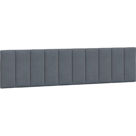 Coussin de tête de lit Hanko gris foncé 200 cm velours CFW60871 (1/5)