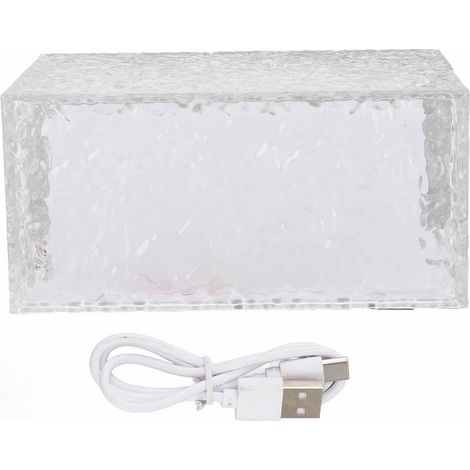 Wiederaufladbare, berührungsempfindliche Eiswürfel-Nachttischlampe mit USB-Anschluss, 3 Farbtemperaturen, modernes PS-Design, für stimmungsvolles Schlaf-/Wohnzimmerambiente (1/5)