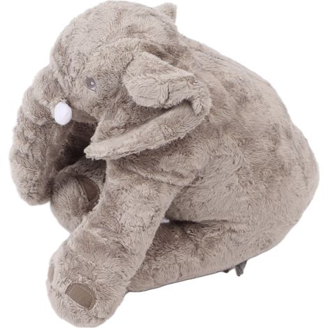 Éléphant en peluche gris rigolo, 40 cm, doux et mignon, pour décorer la maison (enfants et adultes). (1/5)