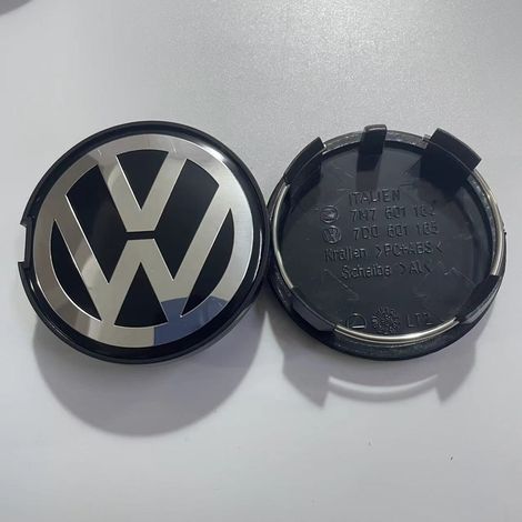 Cache moyeu de roue compatible Volkswagen VW avec logo Wolfsburg, enjoliveur central pour jantes Passat B6, Touran, Golf, 63 mm, lot de 4 pièces (1/2)