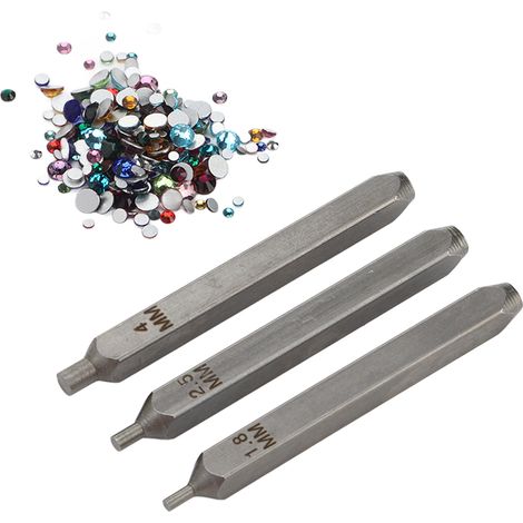Outil de poinçonnage et d'estampage de métal (1,8 mm/2,5 mm/4 mm), revêtement antirouille, outil DIY pour la fabrication de bijoux en strass colorés. (1/5)