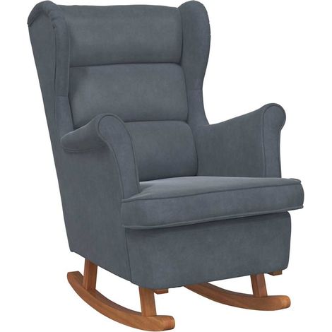 Maison Exclusive - Schaukelstuhl mit Kissen Dunkelgrau 92 x 71 x