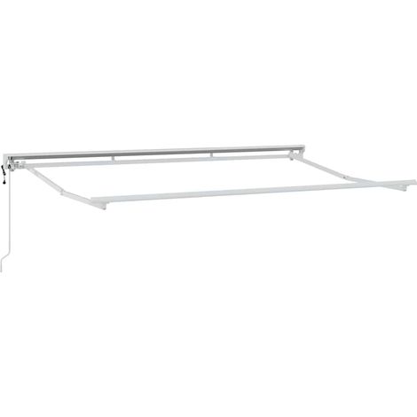 Cadre d'auvent Réglable Blanc 3,5 x 2 m Acier (1/5)