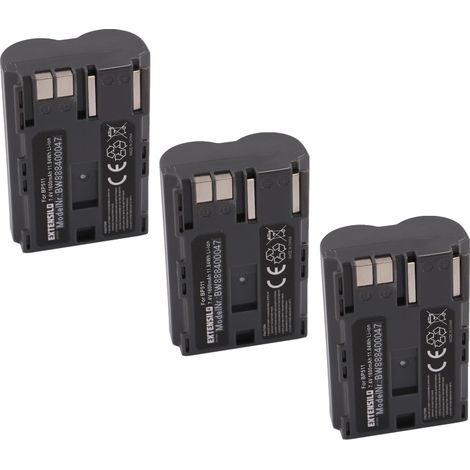 EXTENSILO 3x Akku kompatibel mit Canon PowerShot G3, G5, G1, G2, Pro 1, G6, Pro 90is Kamera (1600 mAh, 7,4 V, Li-Ion) (1/4)