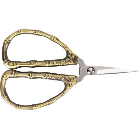 Ciseaux de couture rétro à motif bambou, en acier inoxydable, pour loisirs créatifs et bricolage. (1/5)