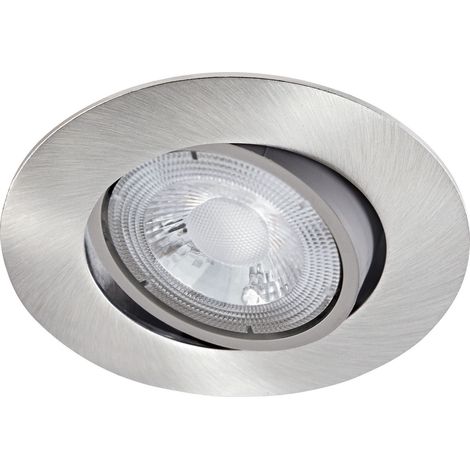 Aric – Spot encastrable LED 5W 4000K 520lm – Aluminium nickel – UGR 22 – Connexion sans outil – Pour plafond et mur