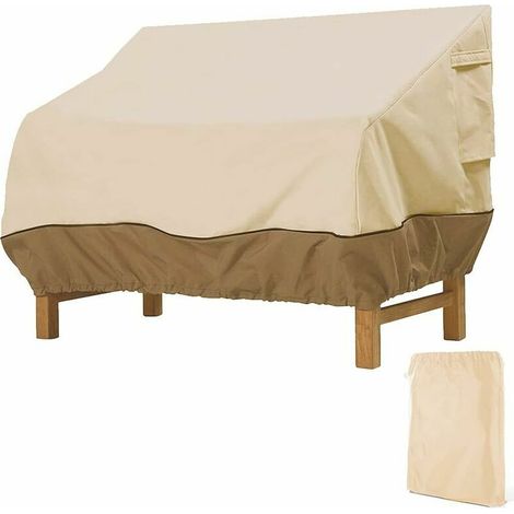 Housse pour mobilier de jardin Housse de Protection pour Banc. Housse Banc Jardin Tissu Oxford Imperméable. Housse de Banc Exterieur Anti UV et Vent Housse de Protection pour Canapé (Beige. 193 x 83 x