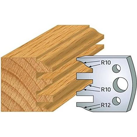 Jeu de 2 Fers Profilés Acier HT 40 x 4 mm - N°124 Profil et contre-profil - Outil de menuiserie - Diamwood