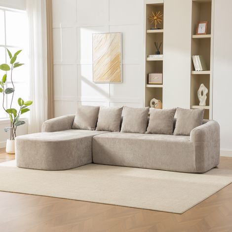 Canapé modulable compressé en tissu chenille, rembourrage en mousse haute élasticité 30D. Facile à déplacer et doté d’un dessous antidérapant, idéal pour le salon et d’autres pièces. gris (1/5)