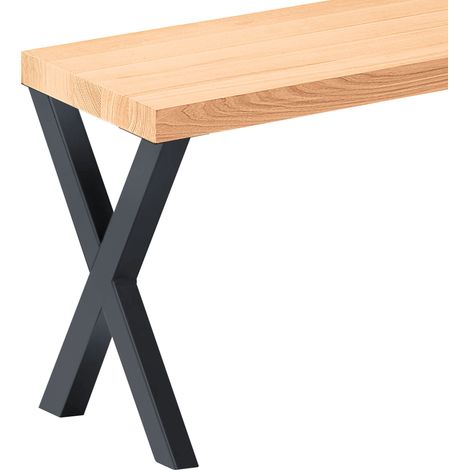 LAMO Manufaktur Sitzbank Esszimmer Holzbank 30x60x47cm, Möbelfüße Design Anthrazit / Natur (1/5)