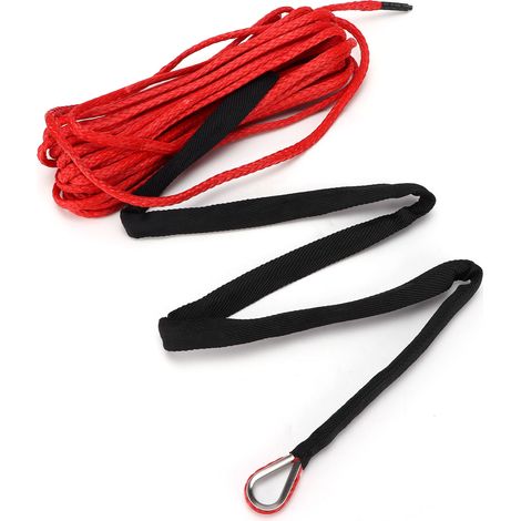 Câble de treuil en nylon synthétique 15M, 7700LBS, remplacement pour Smittybilt, SUV, camion, VTT, côte-à-côte, rouge (1/5)